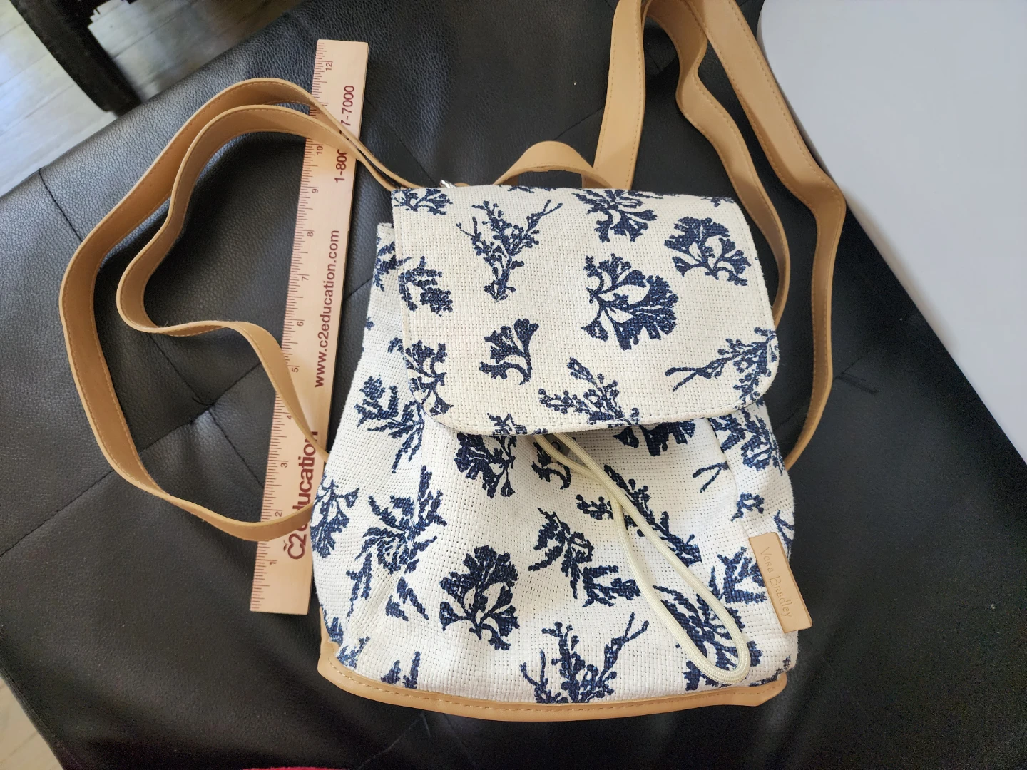 Canvas Backpack with Floral Design