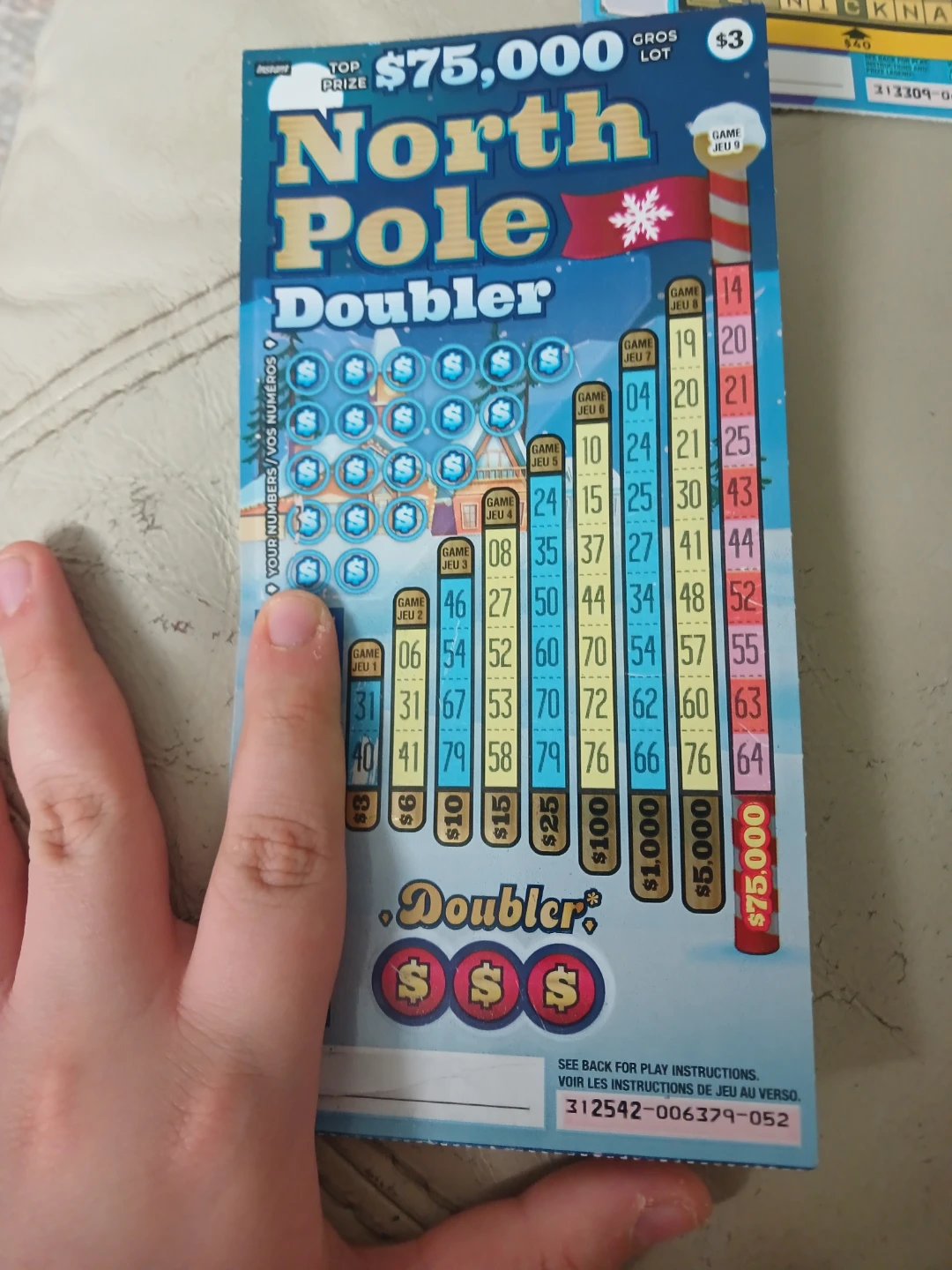 North Pole Doubler Lottery Ticket