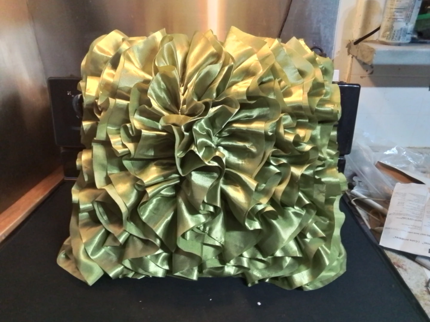 Decorative Green Ruffled Pillow Pier 1