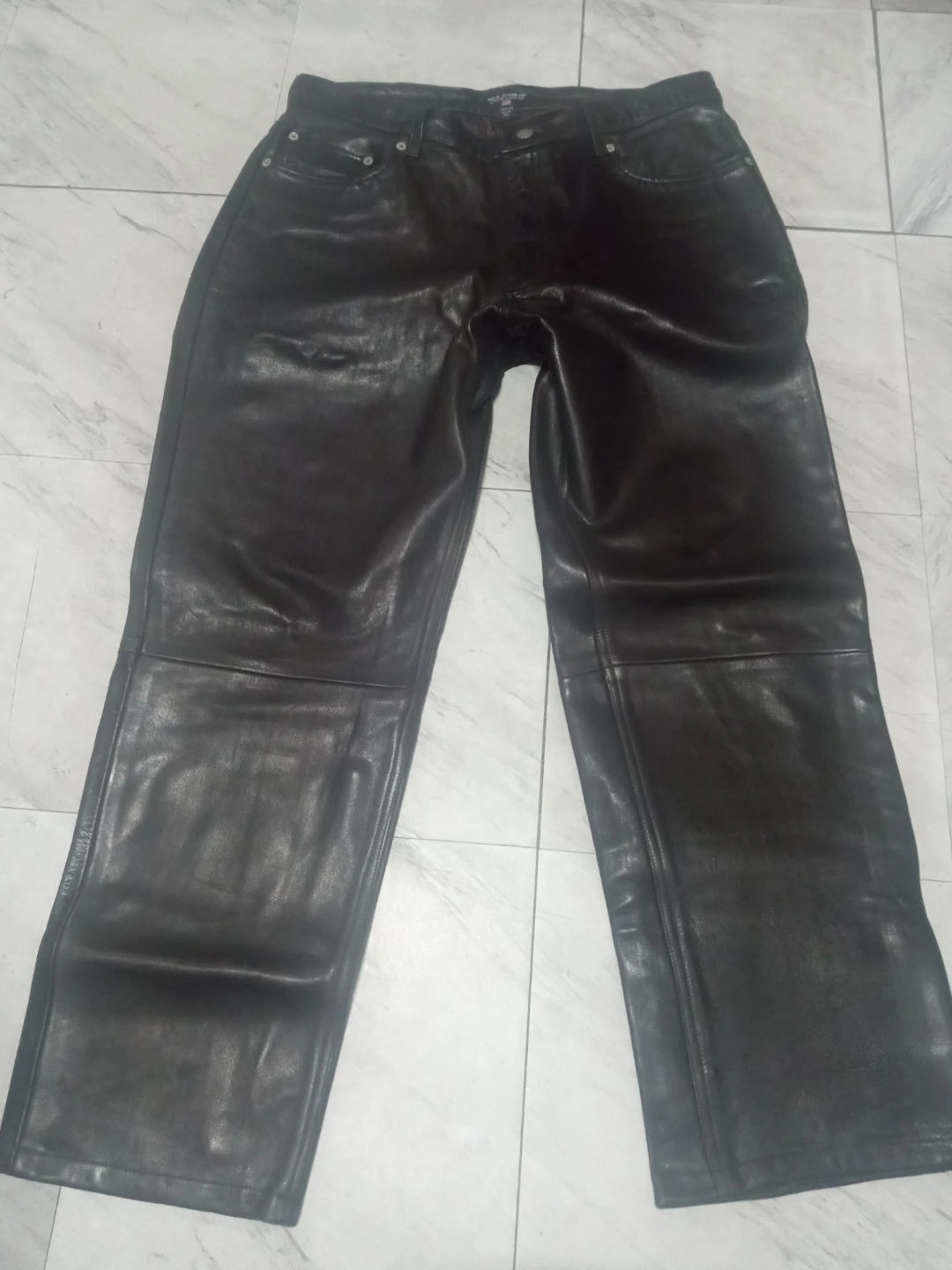 Polo,Vintage Rare "Ralph Lauren Leather Pants Brown