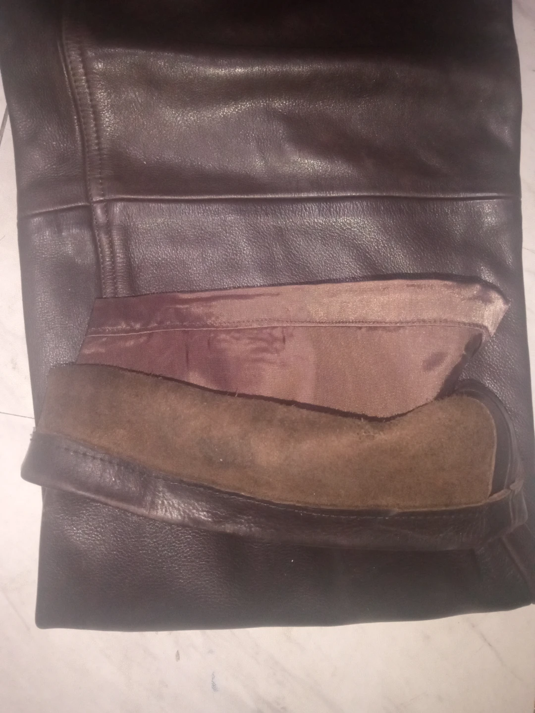Polo,Vintage Rare "Ralph Lauren Leather Pants Brown - photo 3
