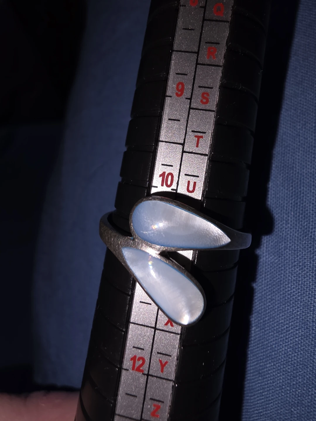 Size 10 Silver Ring with Blue Accent