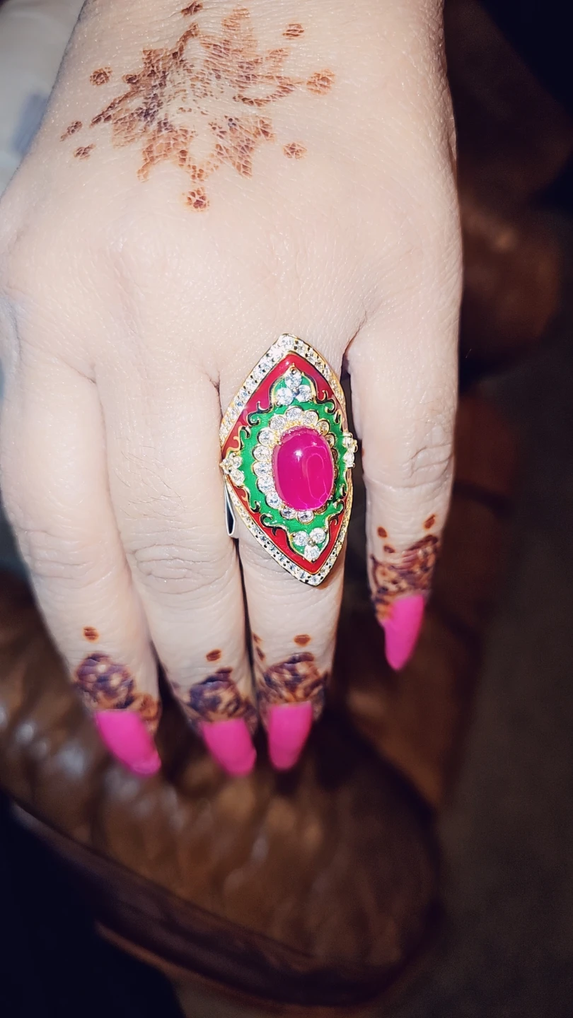 Ruby gemstone statement ring Crystals - photo 3