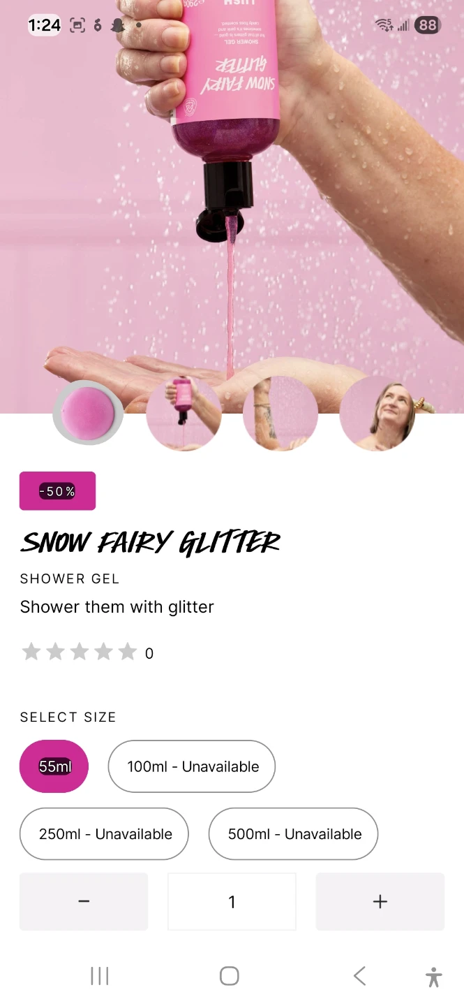 Lush Snow Fairy Glitter Shower Gel 55ml