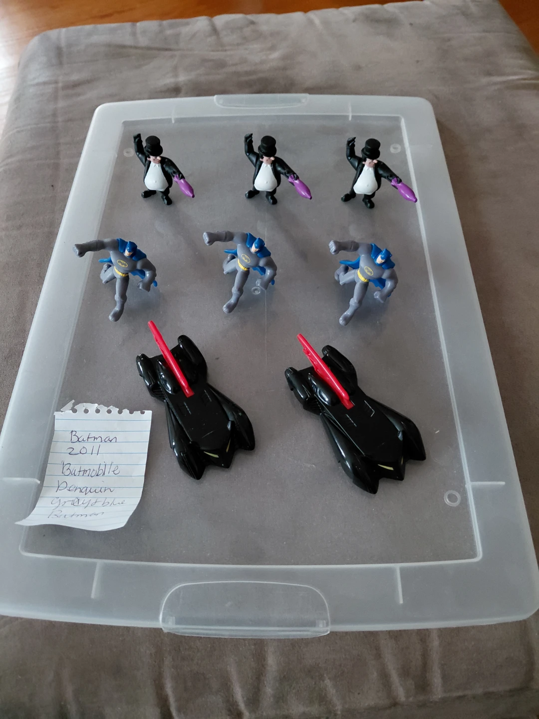 Batman 2011 Batmobile, Penguin, Gray/Blue Batman Figures