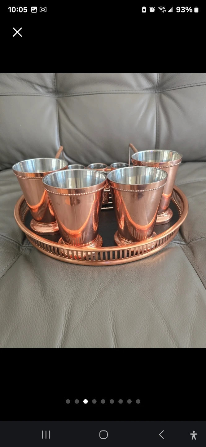 Godinger Copper Shot Glasses Set with Tray - photo 2