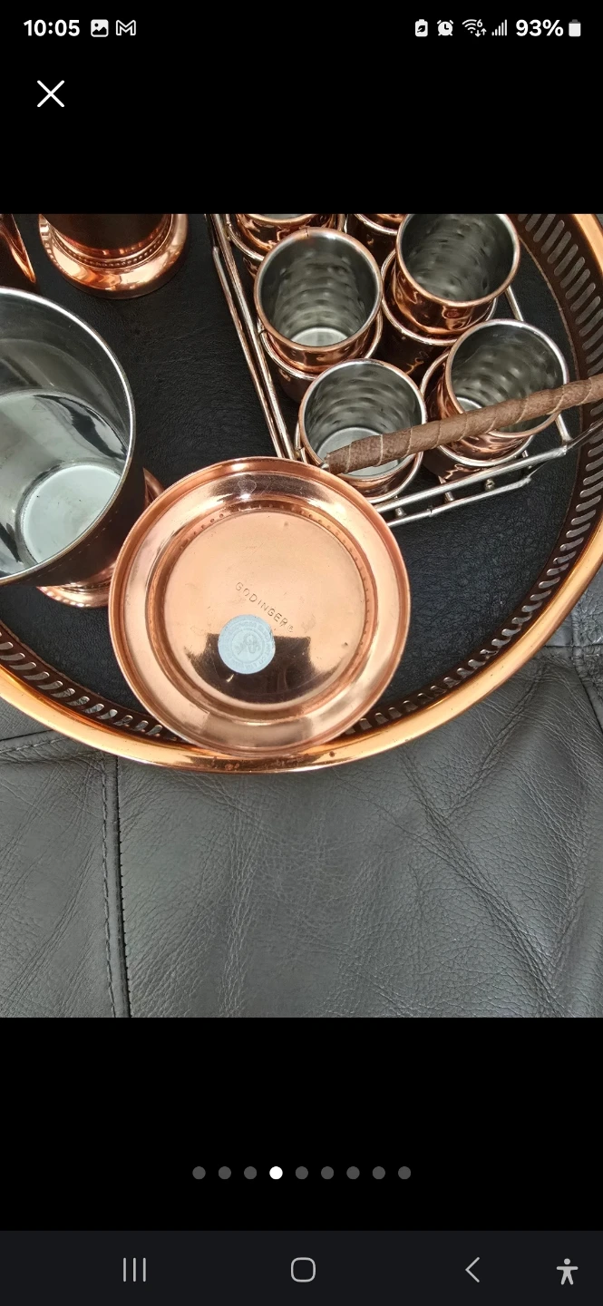 Godinger Copper Shot Glasses Set with Tray - photo 3