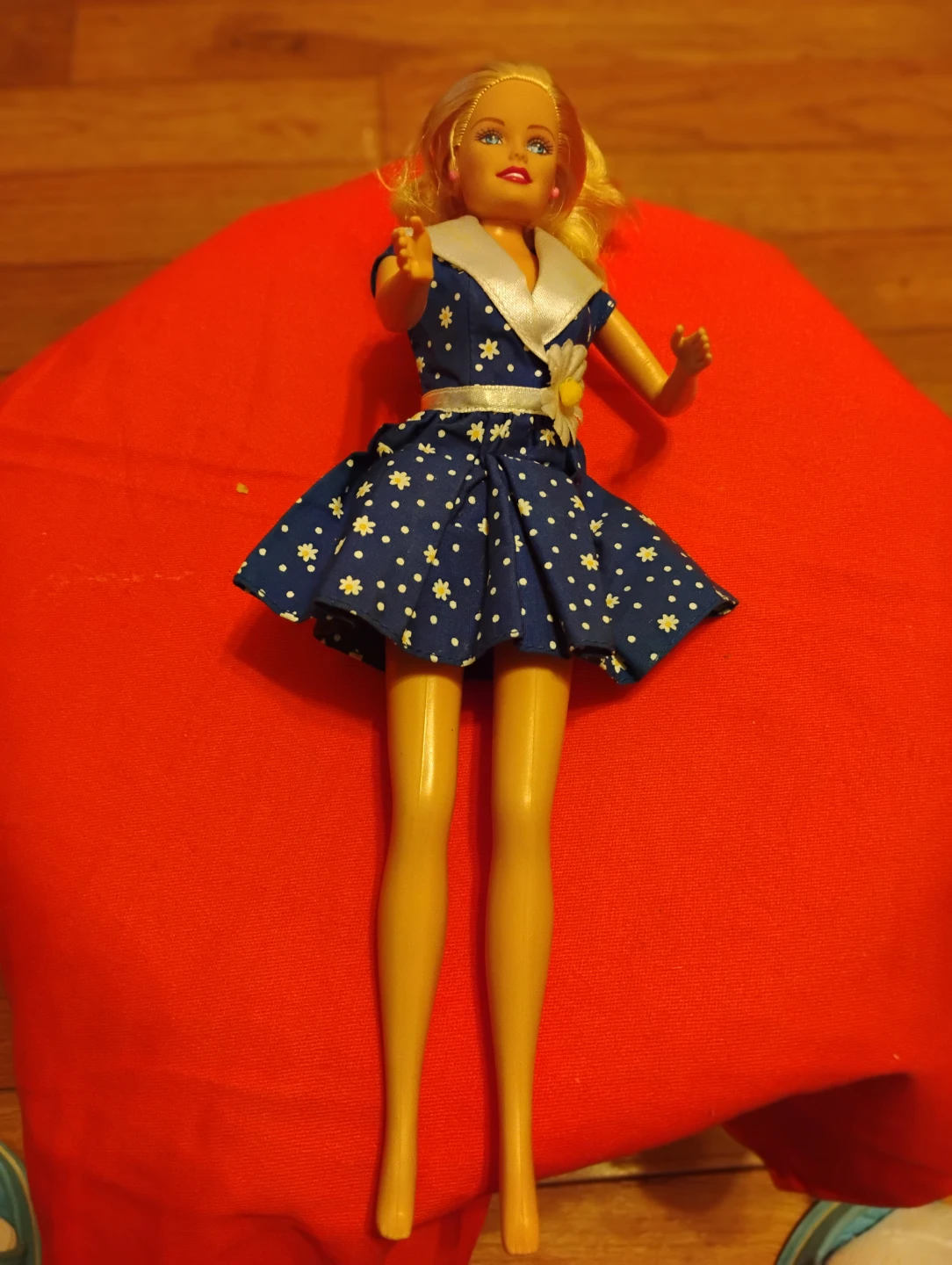 Barbie Doll in Blue Floral Dress
