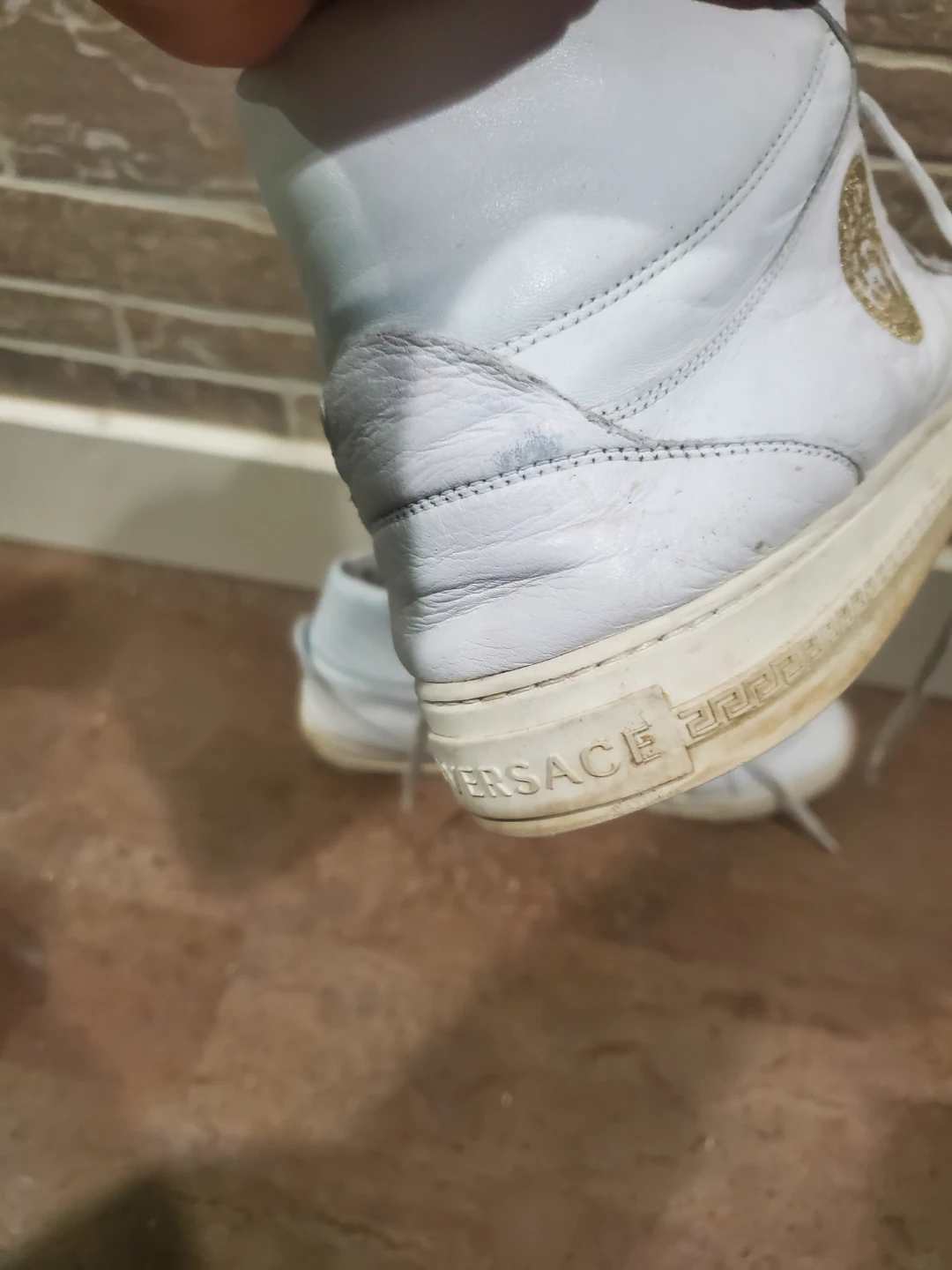 Versace White Leather High-Top Sneakers - photo 3