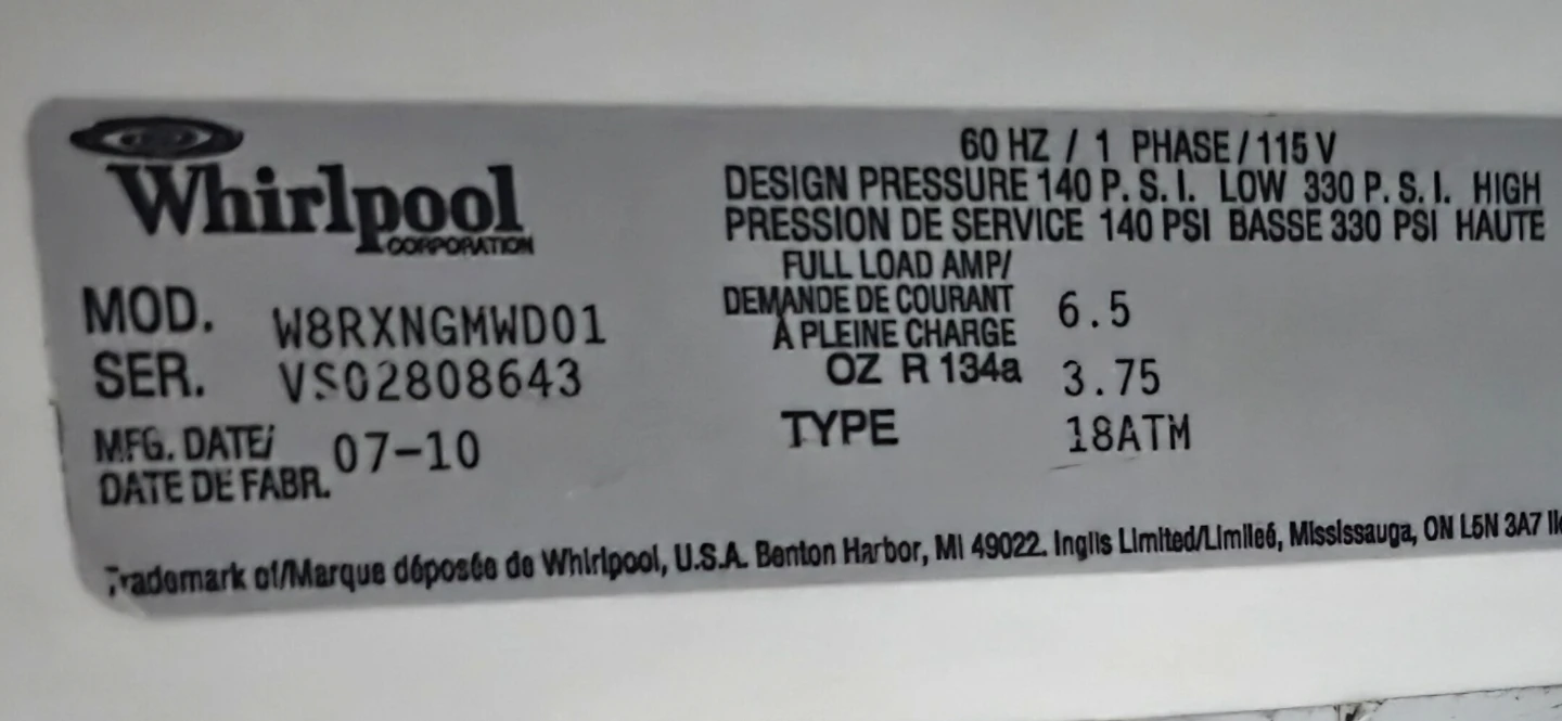 Whirlpool Refrigerator - Model W8RXNGMWD01 - photo 5