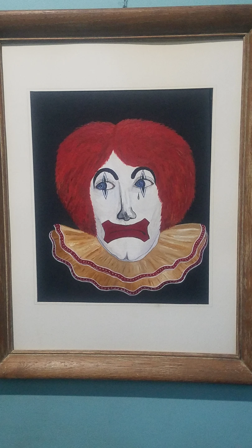 Vintage Original Clown Face Painting - photo 3