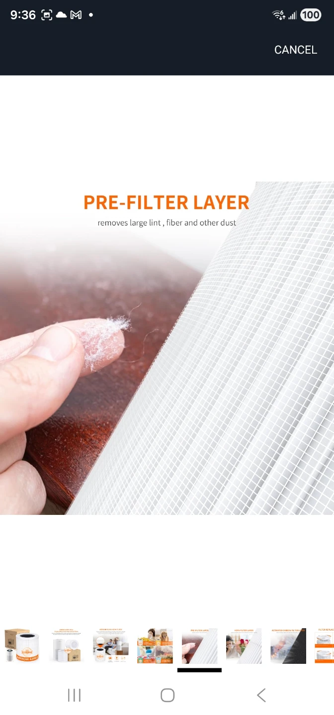 AIRROMI A2001 HEPA Air Purifier Replacement Filter, 3-In-1... - photo 5