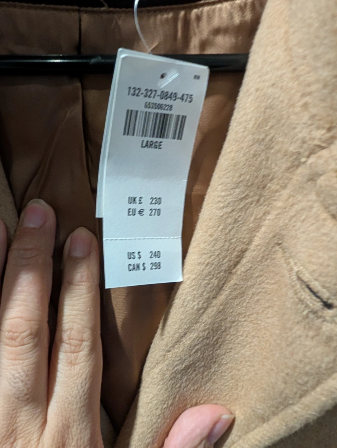 Abercrombie & Fitch Men's Camel Wool Blend Coat - Size Large - photo 4