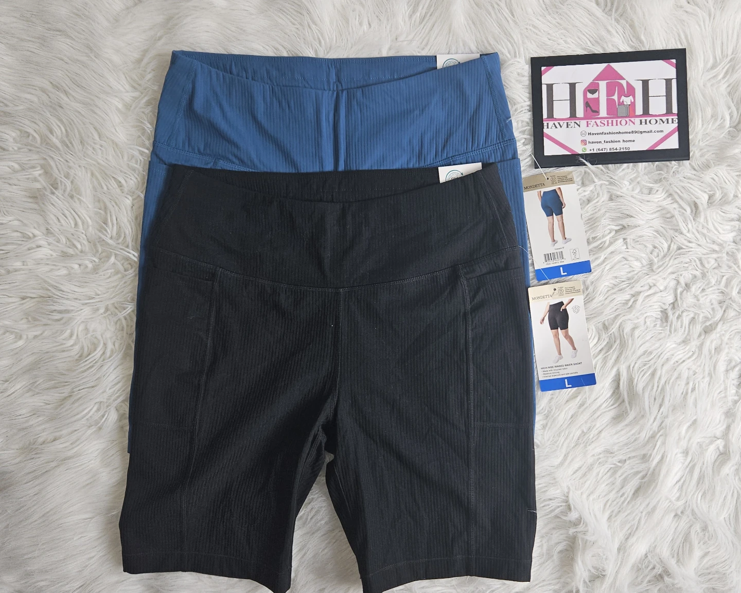 Mandetta Ribbed Active Shorts - Size L - photo 2