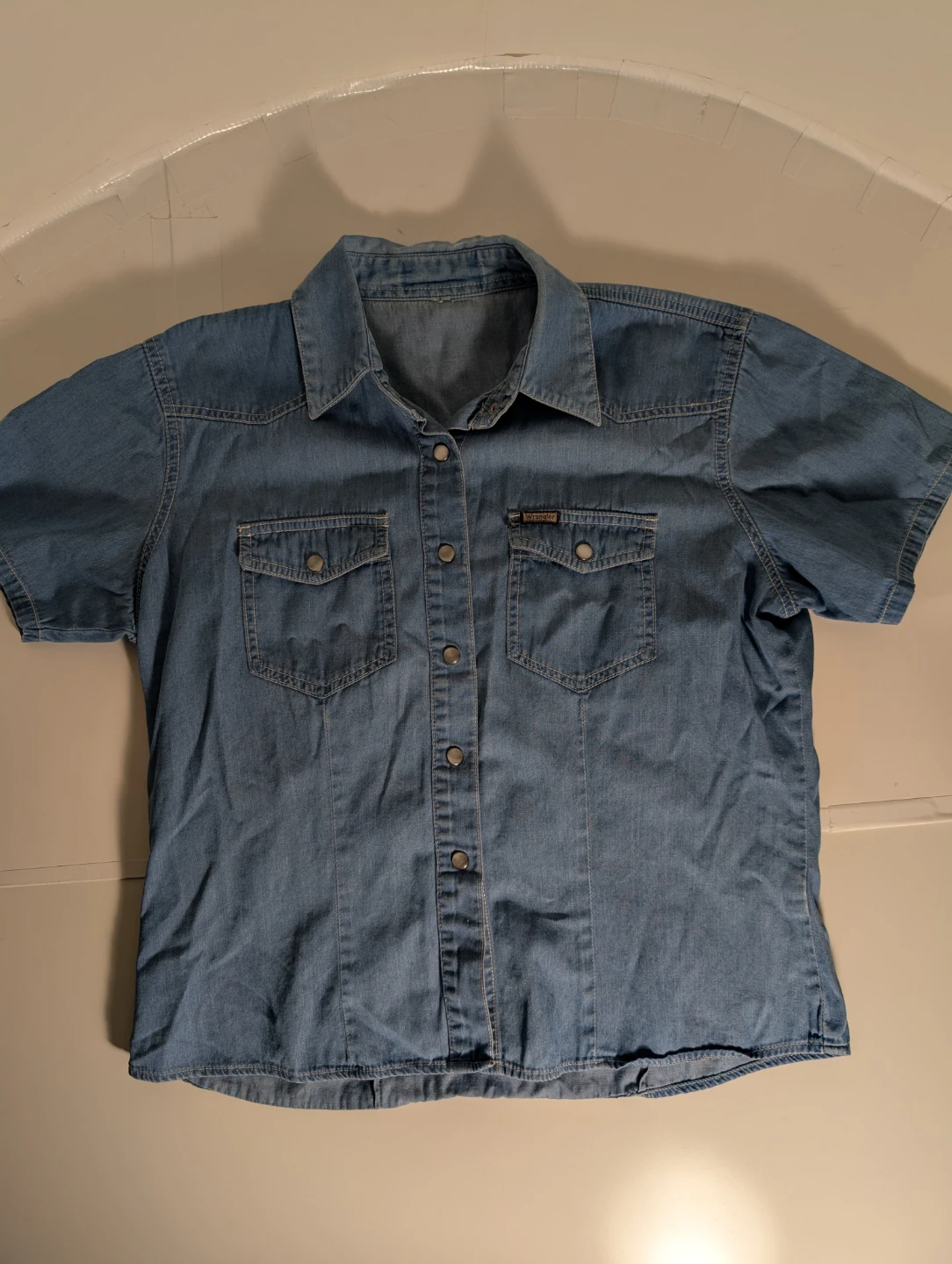 Denim Style Short Sleeve Shirt | Wrangler - S: S/P - photo 4
