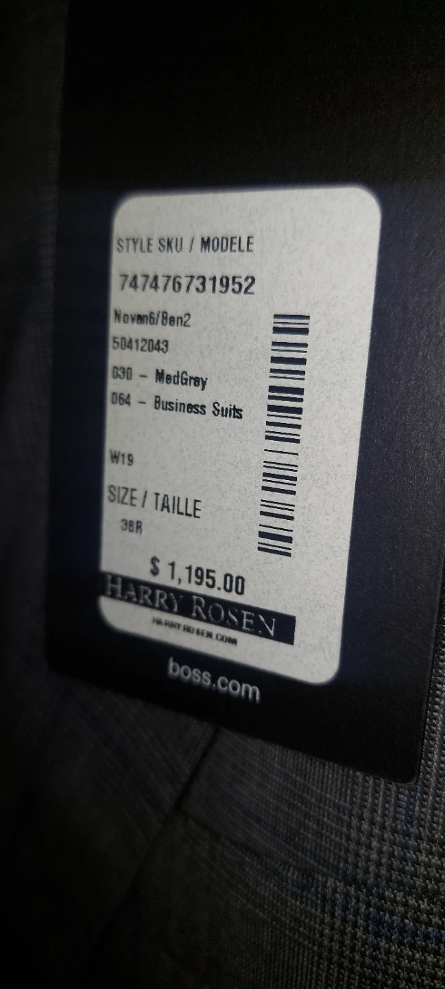 New, BOSS Novan6/Ben2 Suit - Medium Grey, Size 38R - photo 3