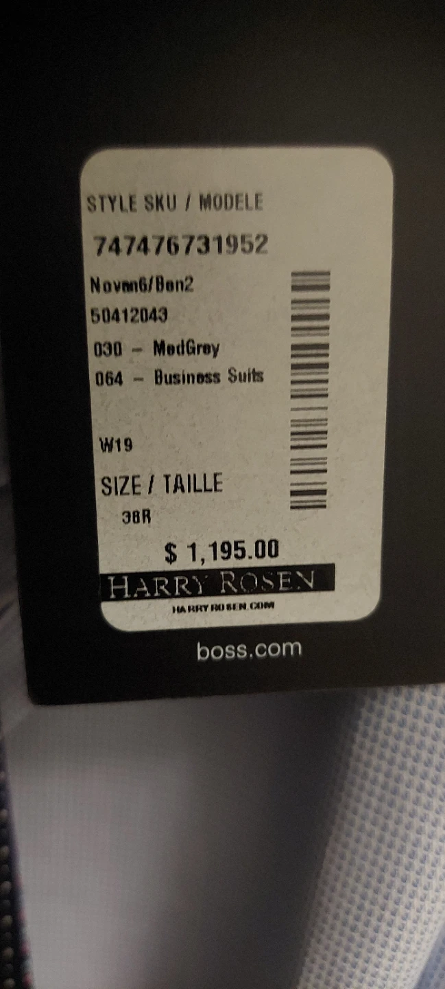 New, BOSS Novan6/Ben2 Suit - Medium Grey, Size 38R - photo 4