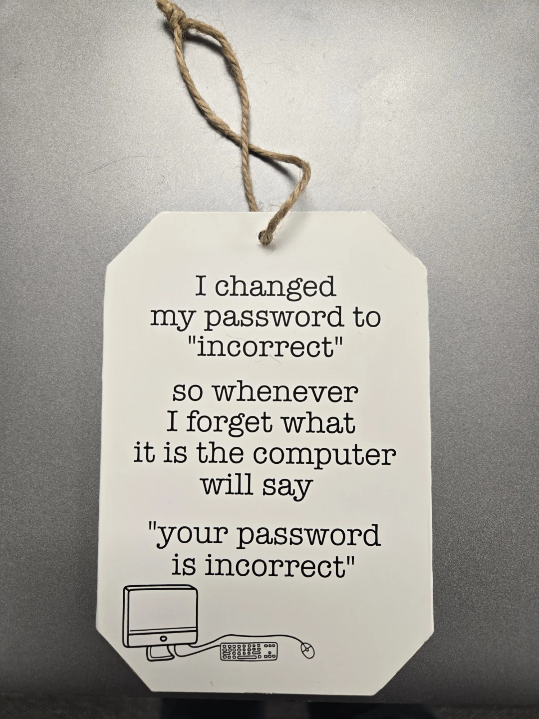 Funny Password Joke Decorative small sign