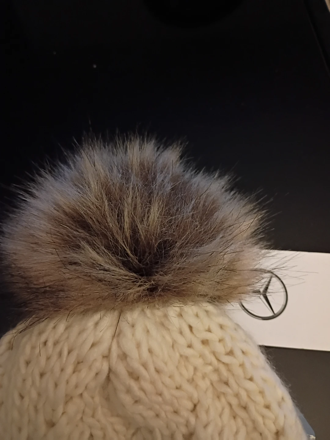 Mercedes-Benz Cream Knit Beanie with Pom-Pom - photo 4