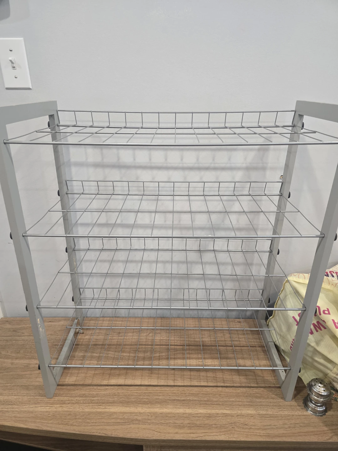 Grey Metal 4-Tier Rack