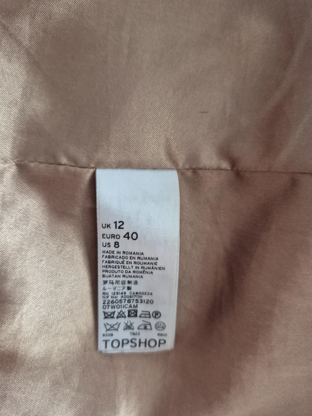 TOPSHOP Camel Coat - UK 12 - photo 5