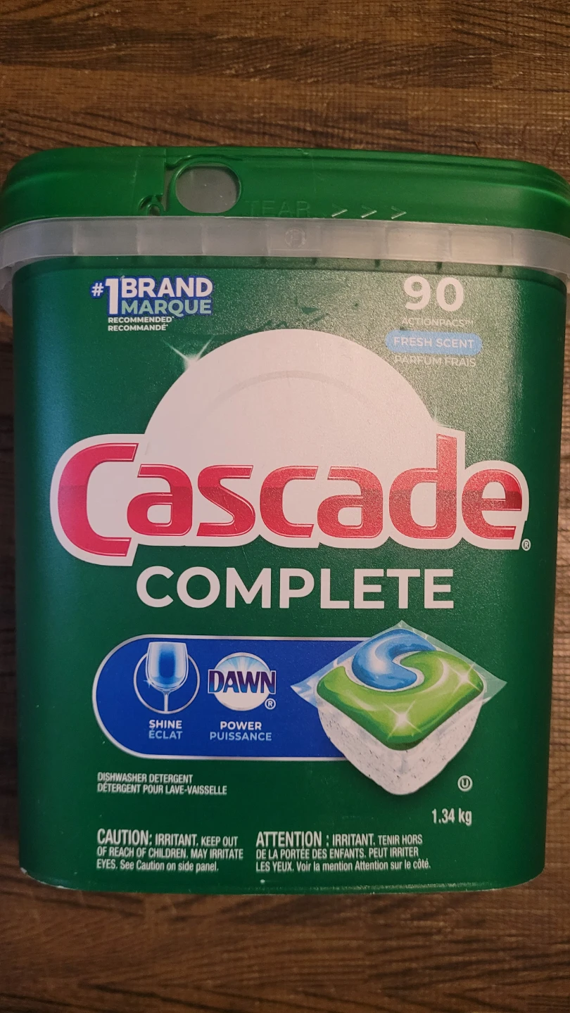 Cascade Complete Dishwasher Detergent Pods, 90 count