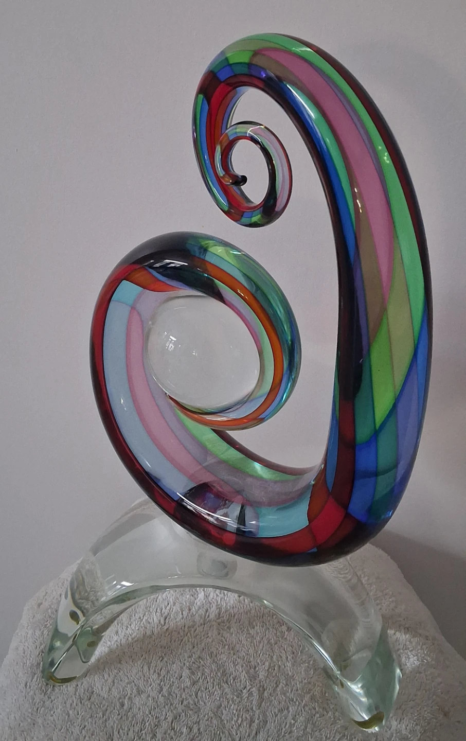 Colorful Glass Swirl Sculpture - photo 2