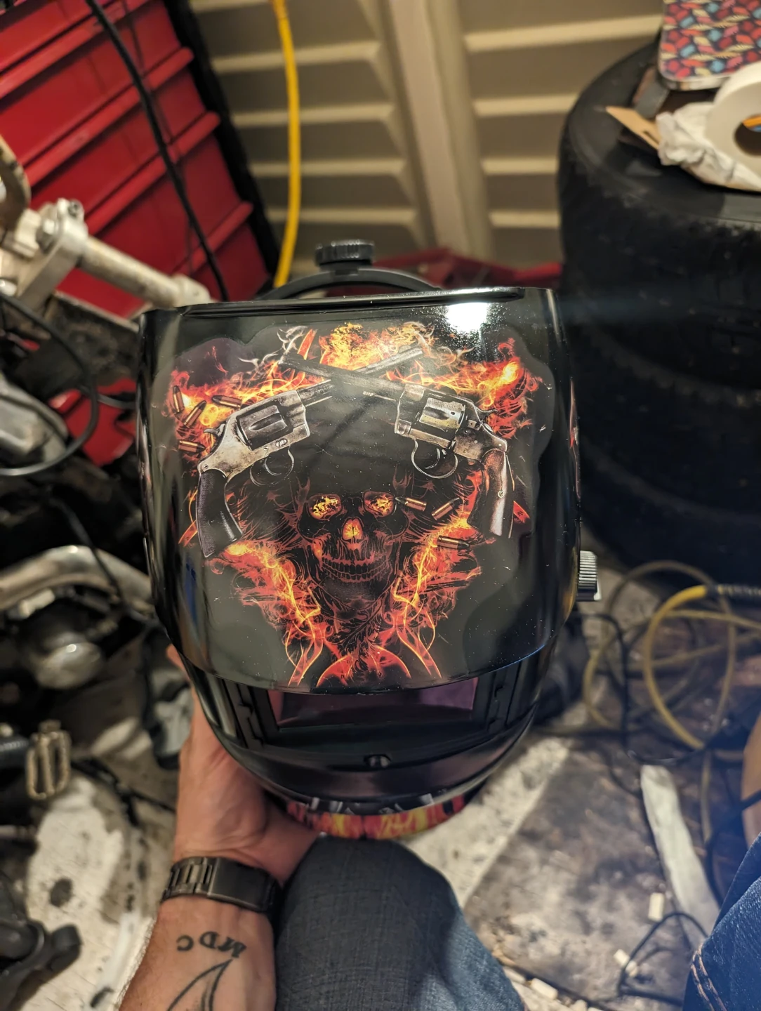 Solar charging Custom Graphic Auto Darkening Welding Helmet