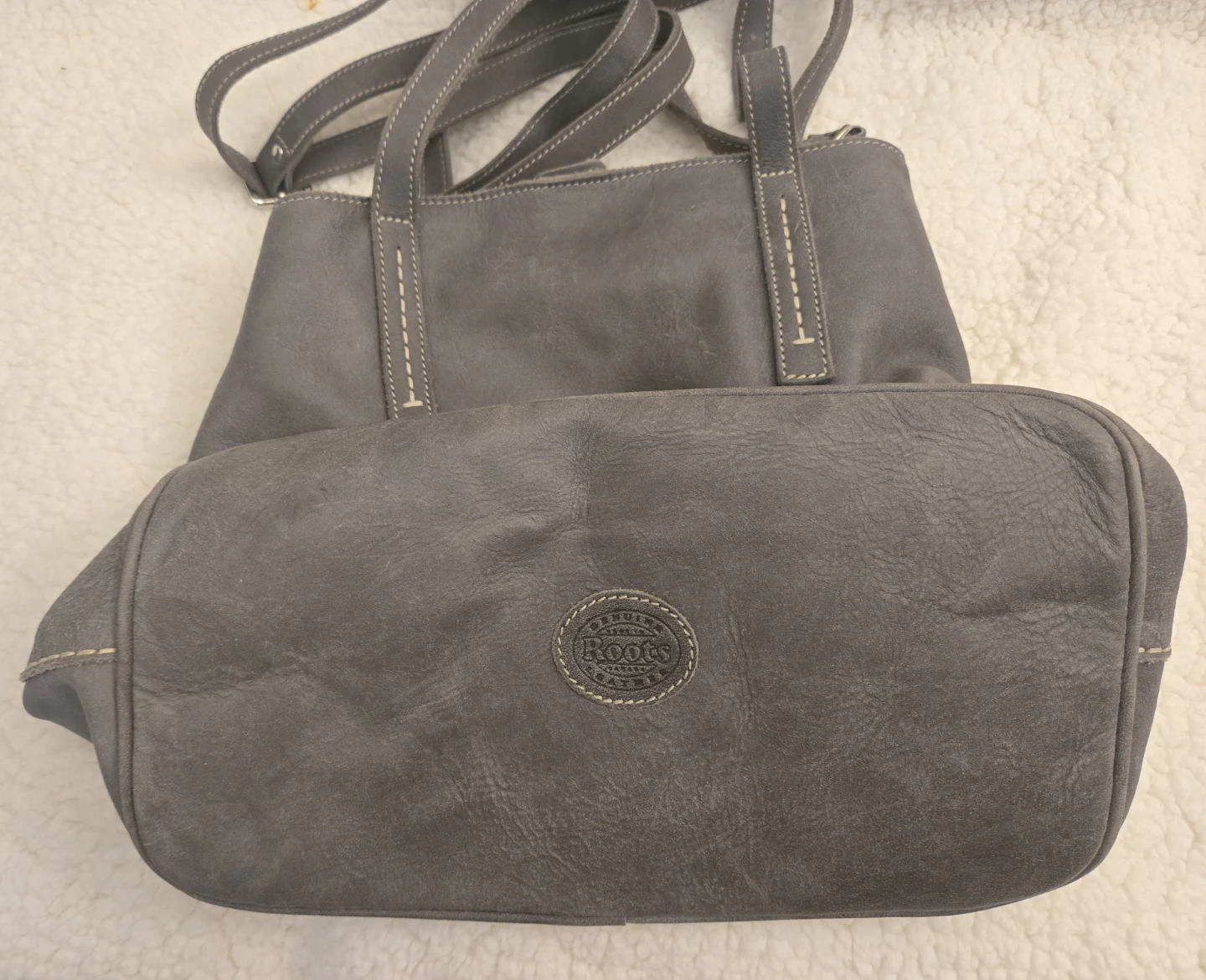 Roots Amelia Tote Tribe Grey Leather Bag - photo 4
