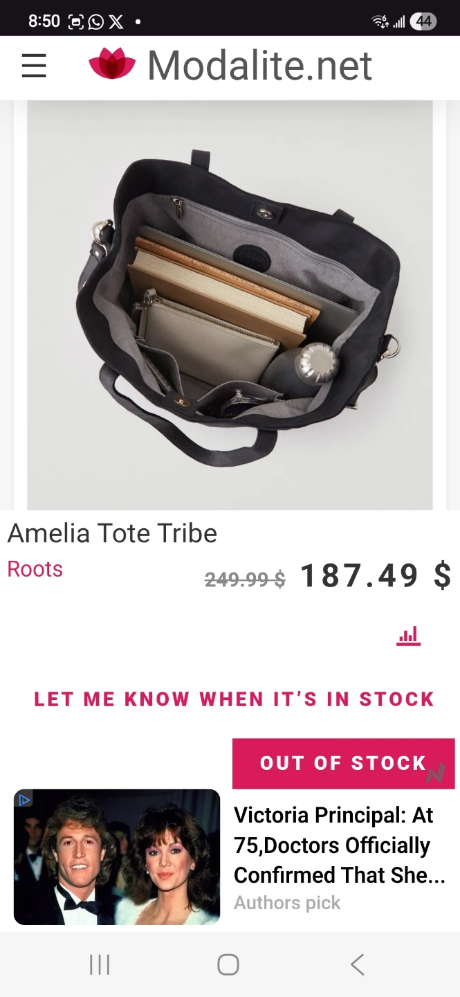 Roots Amelia Tote Tribe Grey Leather Bag - photo 5