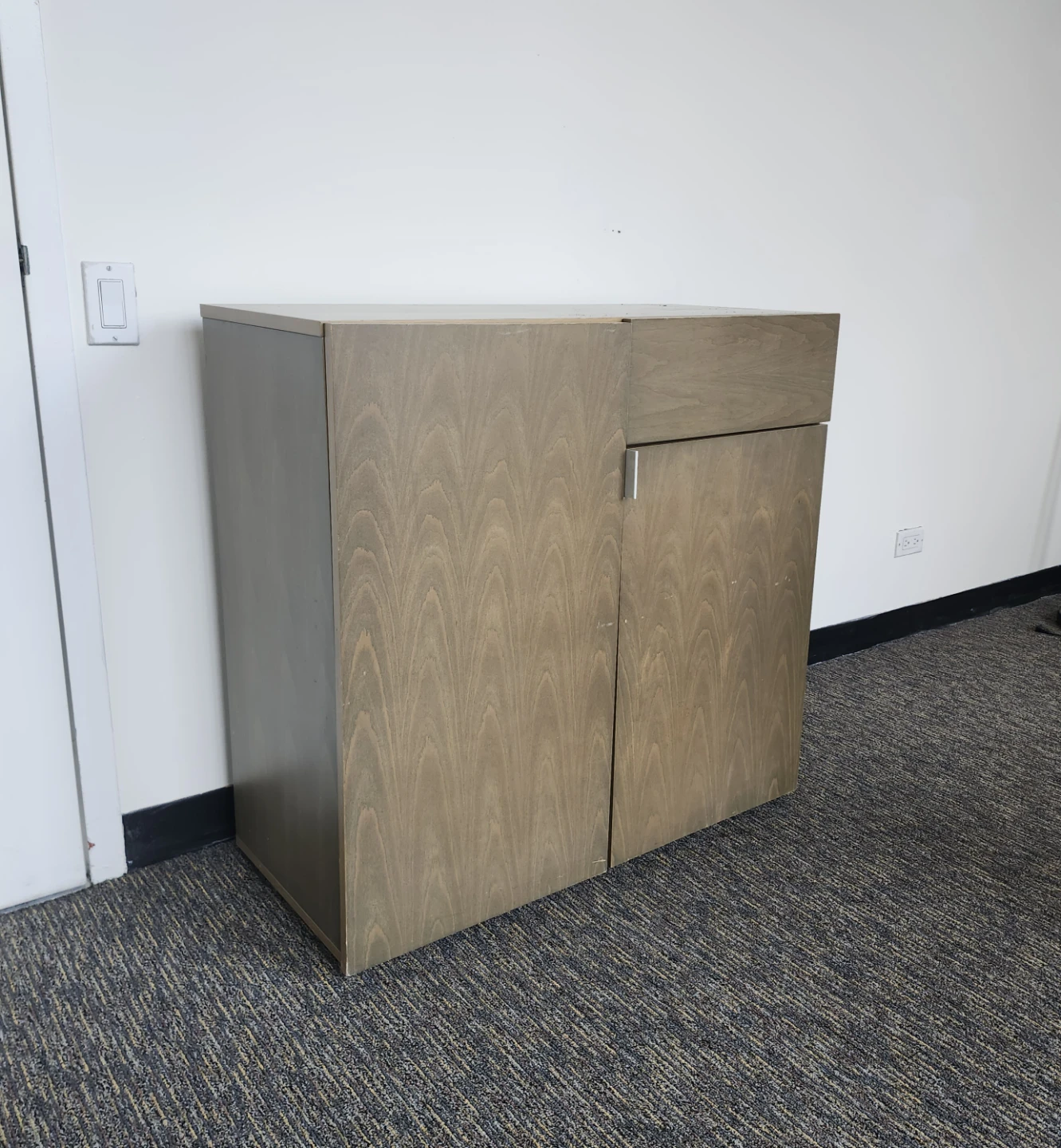 Wooden Storage Cabinet with Drawer and Shelves