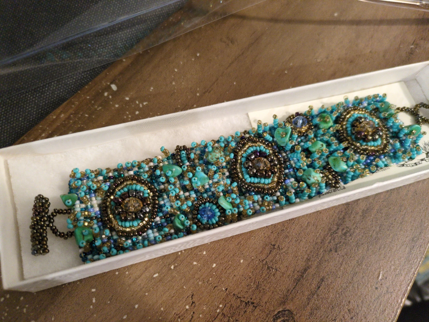 Turquoise Beaded Cuff Bracelet
