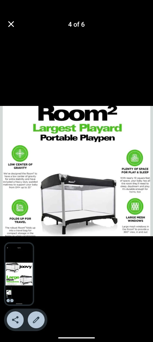 Joovy Room2 Largest Playard Portable Playpen - photo 4