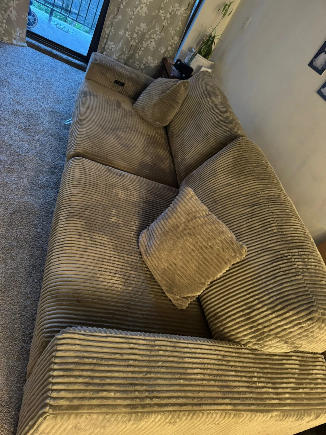 Corduroy Sectional Sofa - Beige