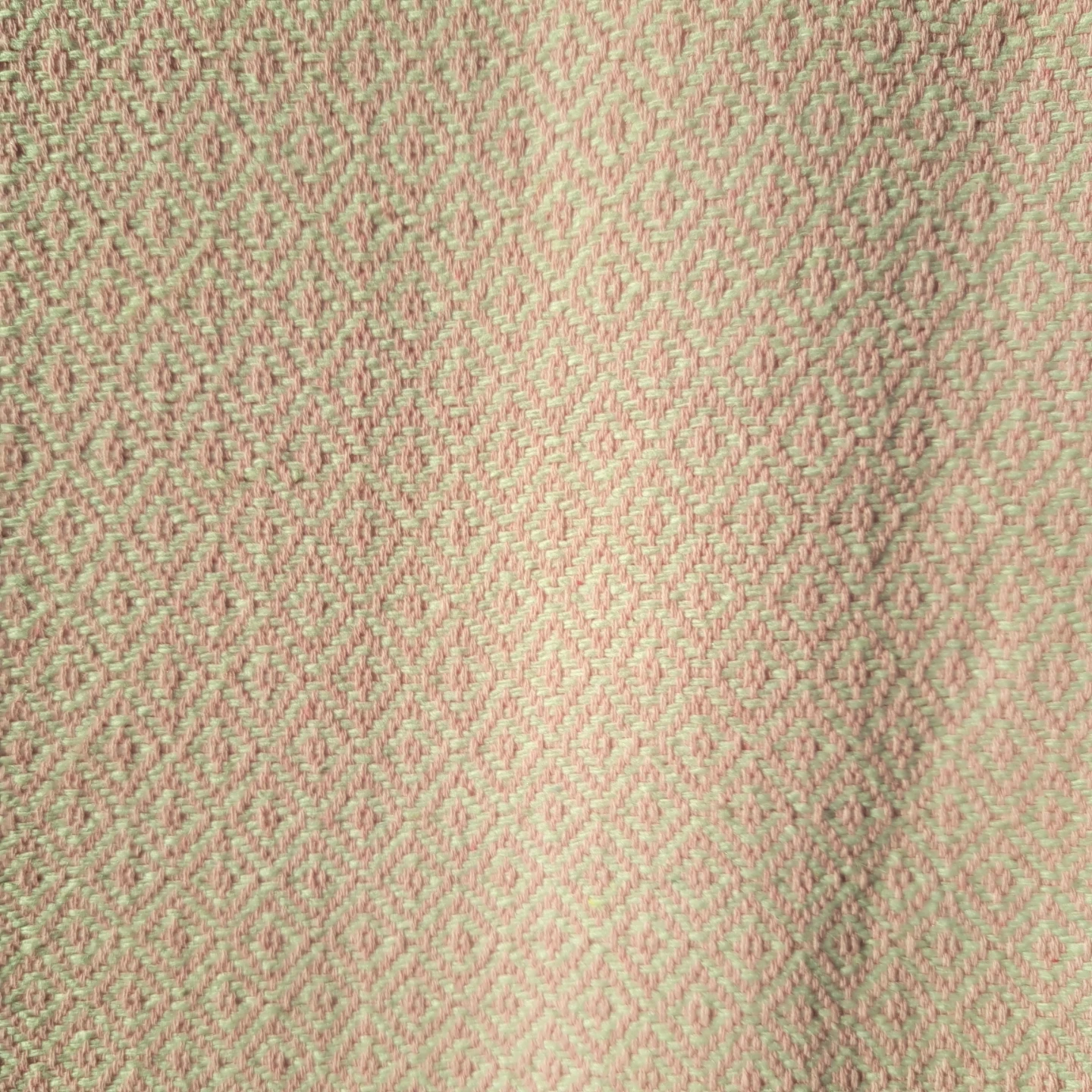 Handwoven cotton blanket - Light  Pink - photo 3