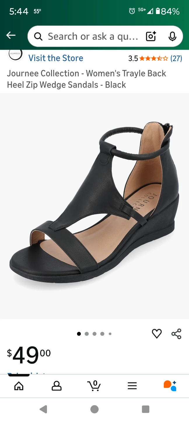 Journee Collection Women's Trayle Back Heel Zip Wedge Sandals