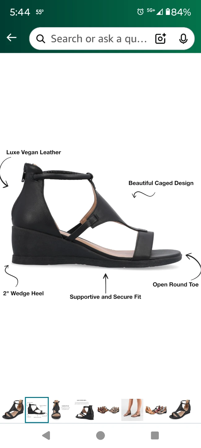 Journee Collection Women's Trayle Back Heel Zip Wedge Sandals - photo 2