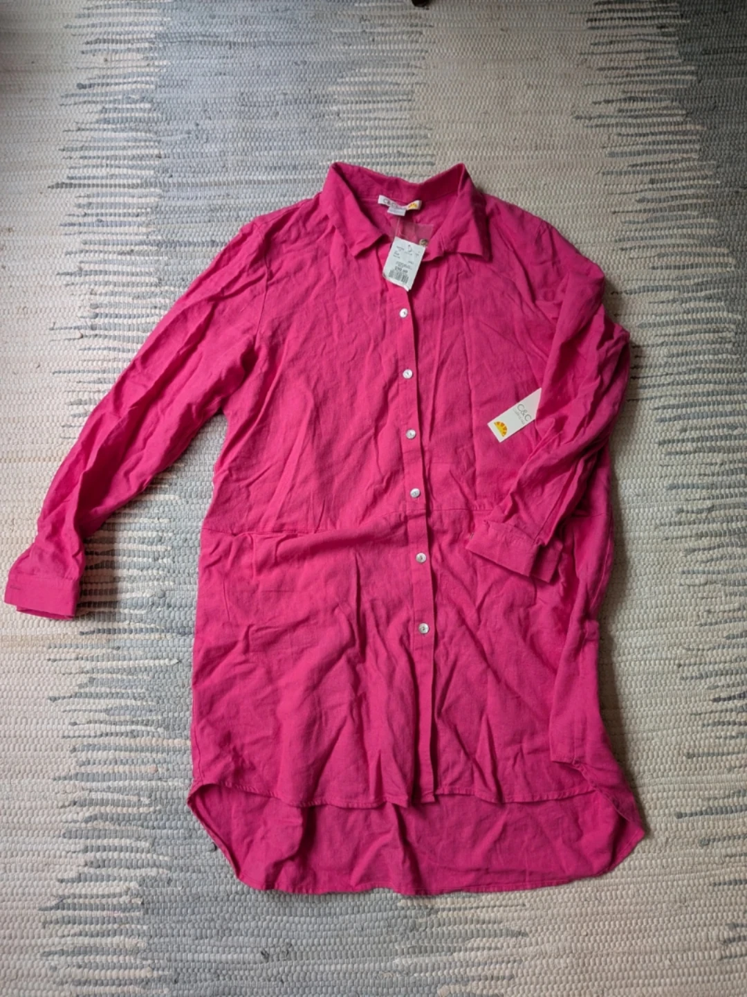 New Pink Linen Blouse or cover-up