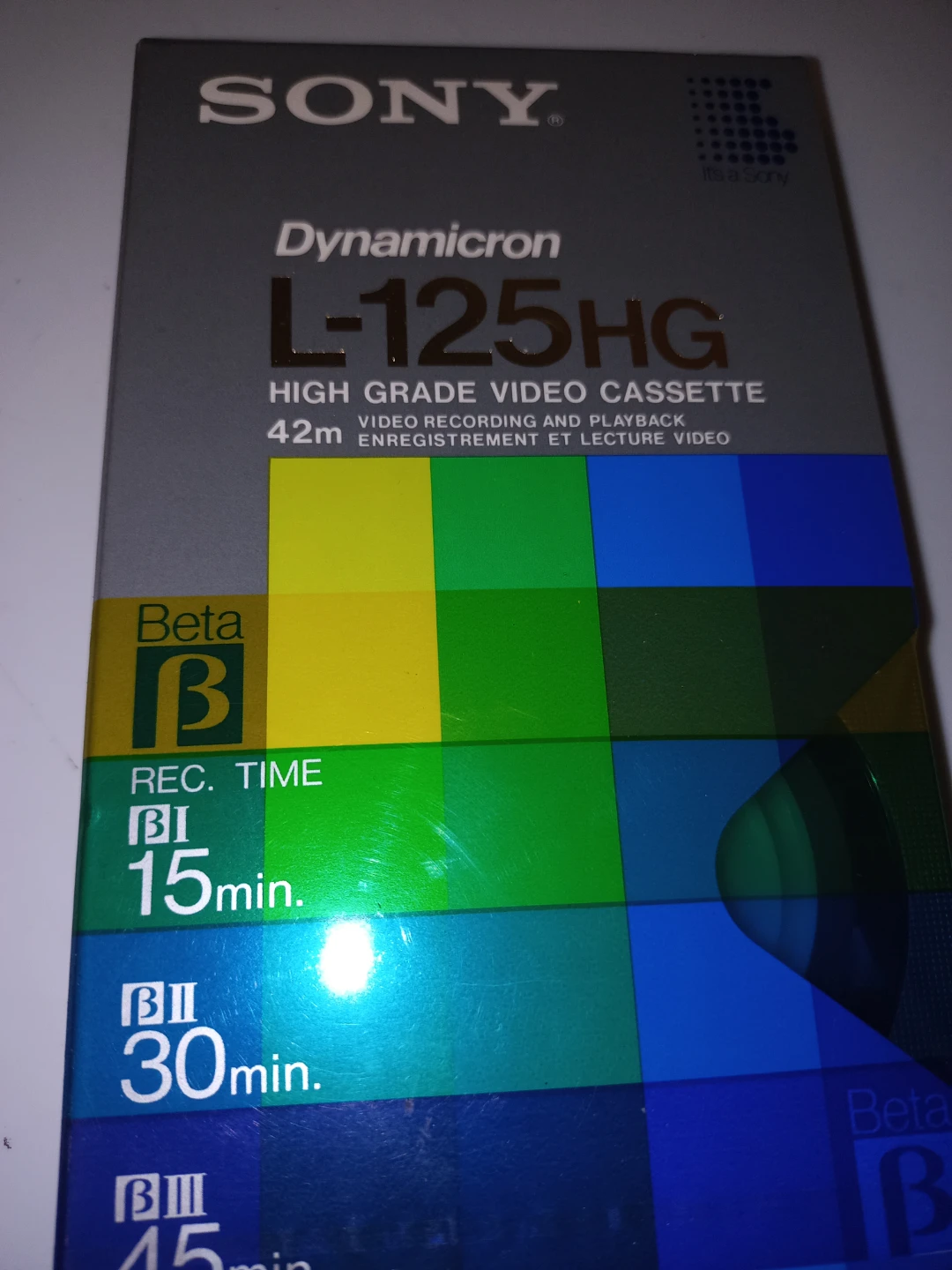 Sony Beta Dynamicron L-125 HG Video Cassette - New!