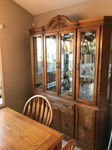 Wooden China Cabinet with Glass Doors