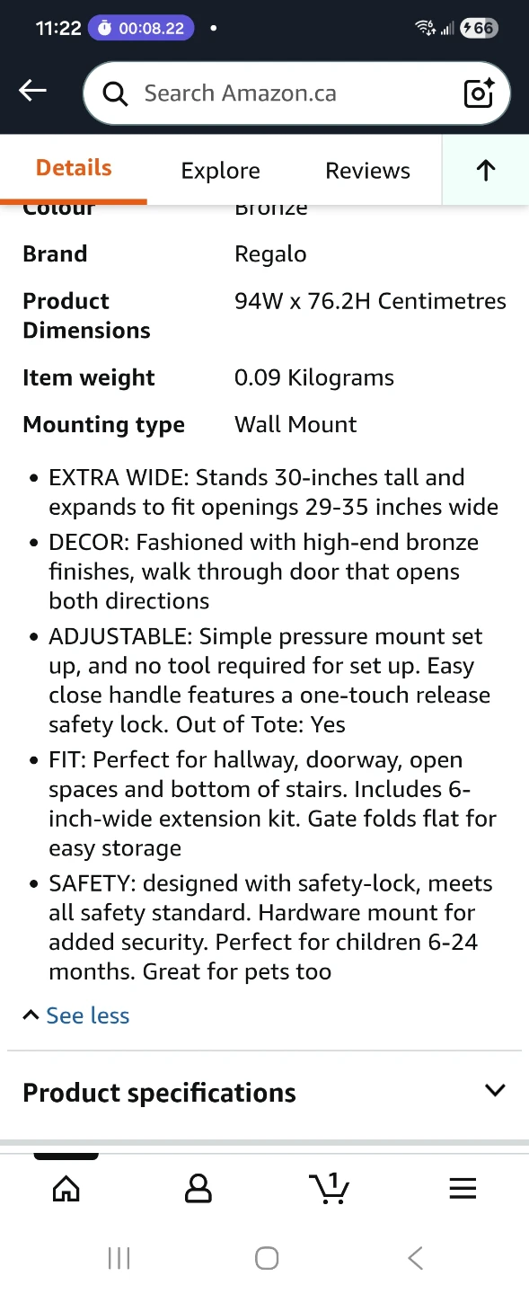 Regalo Safety Gate- 29-35 inches wide - photo 4