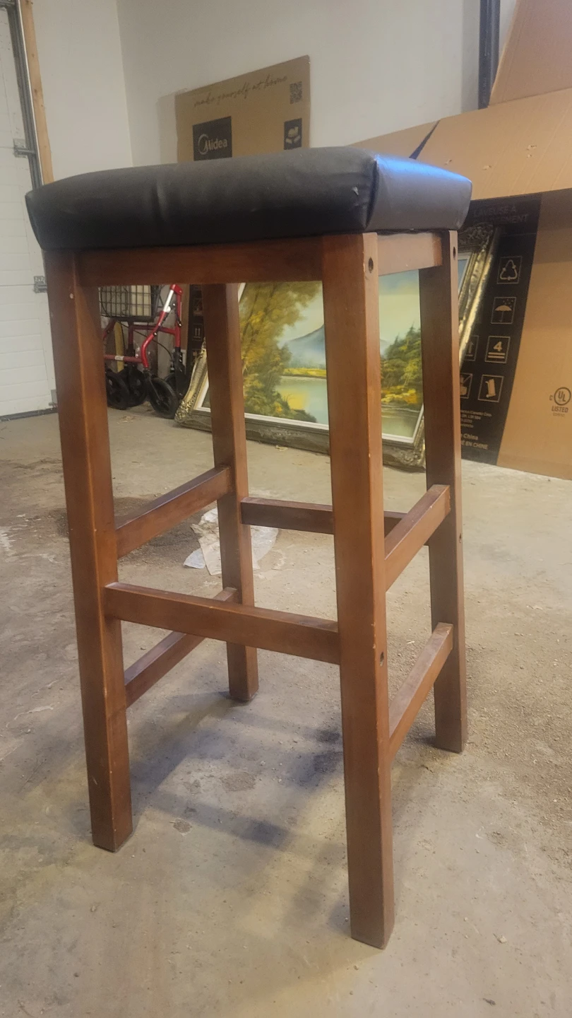 Wooden Bar Stool with Padded Seat - photo 5