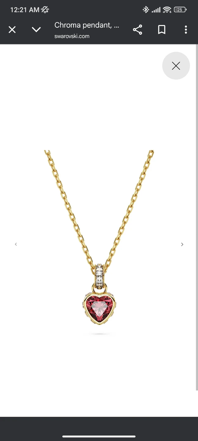 Swarovski Chroma Heart Pendant Necklace