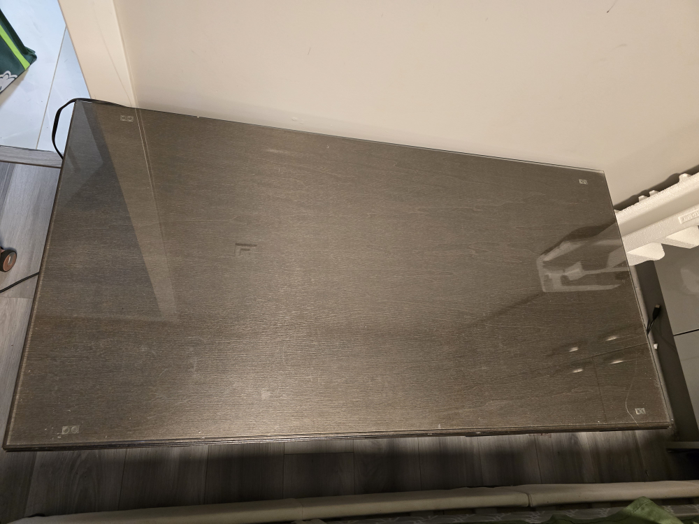 Dark Wood Coffee Table with Glass Top - photo 2