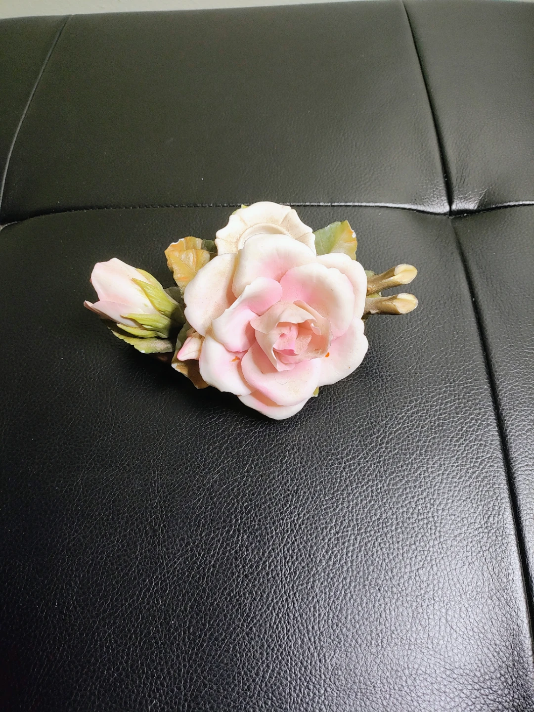 Vintage Italian Capodimonte Porcelain Rose Candle Holder - photo 2
