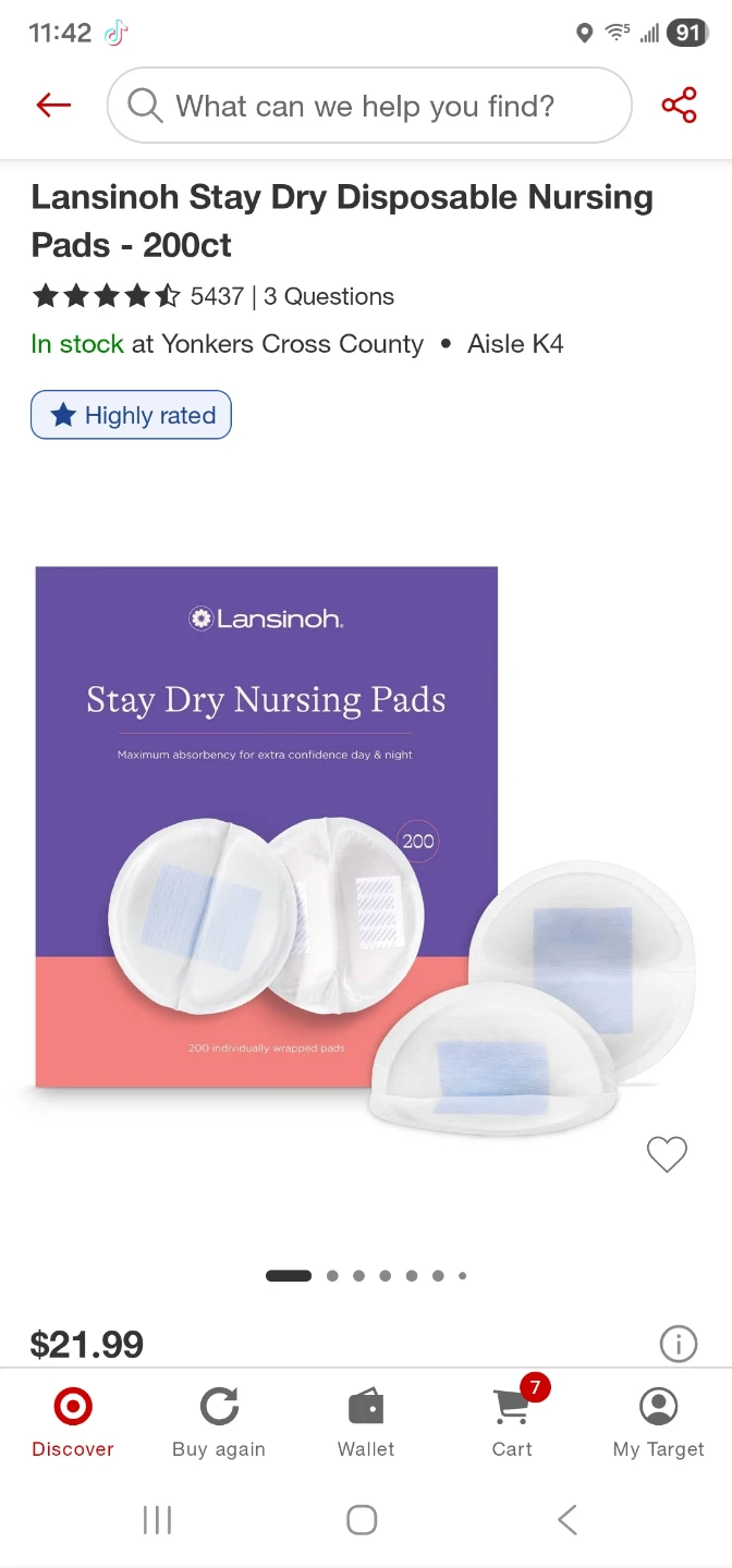 🥕Lansinoh Stay Dry Disposable Nursing Pads🥕