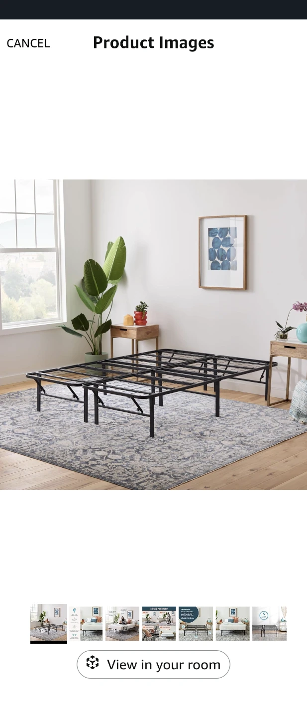 Bed Frame, Black, Queen