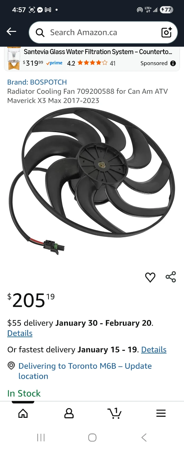 Radiator Cooling Fan for Can Am ATV Maverick X3 Max 2017-2023 - photo 2