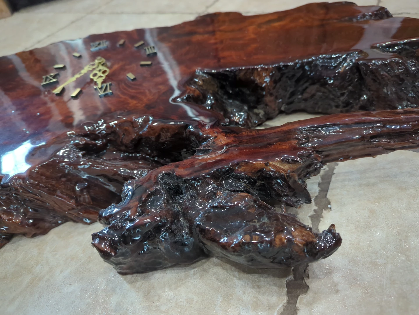 Live Edge Wood Slab Wall Clock - photo 2