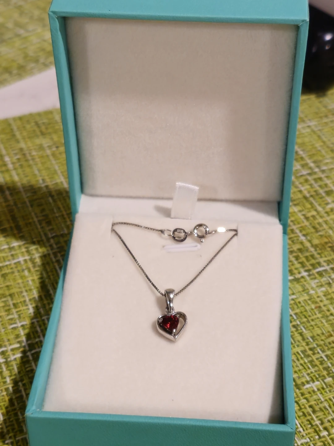Garnet Sterling Silver Heart Pendant Necklace - photo 2